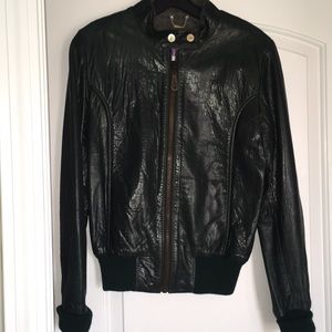 Genuine Leather Green Bomber Jacket